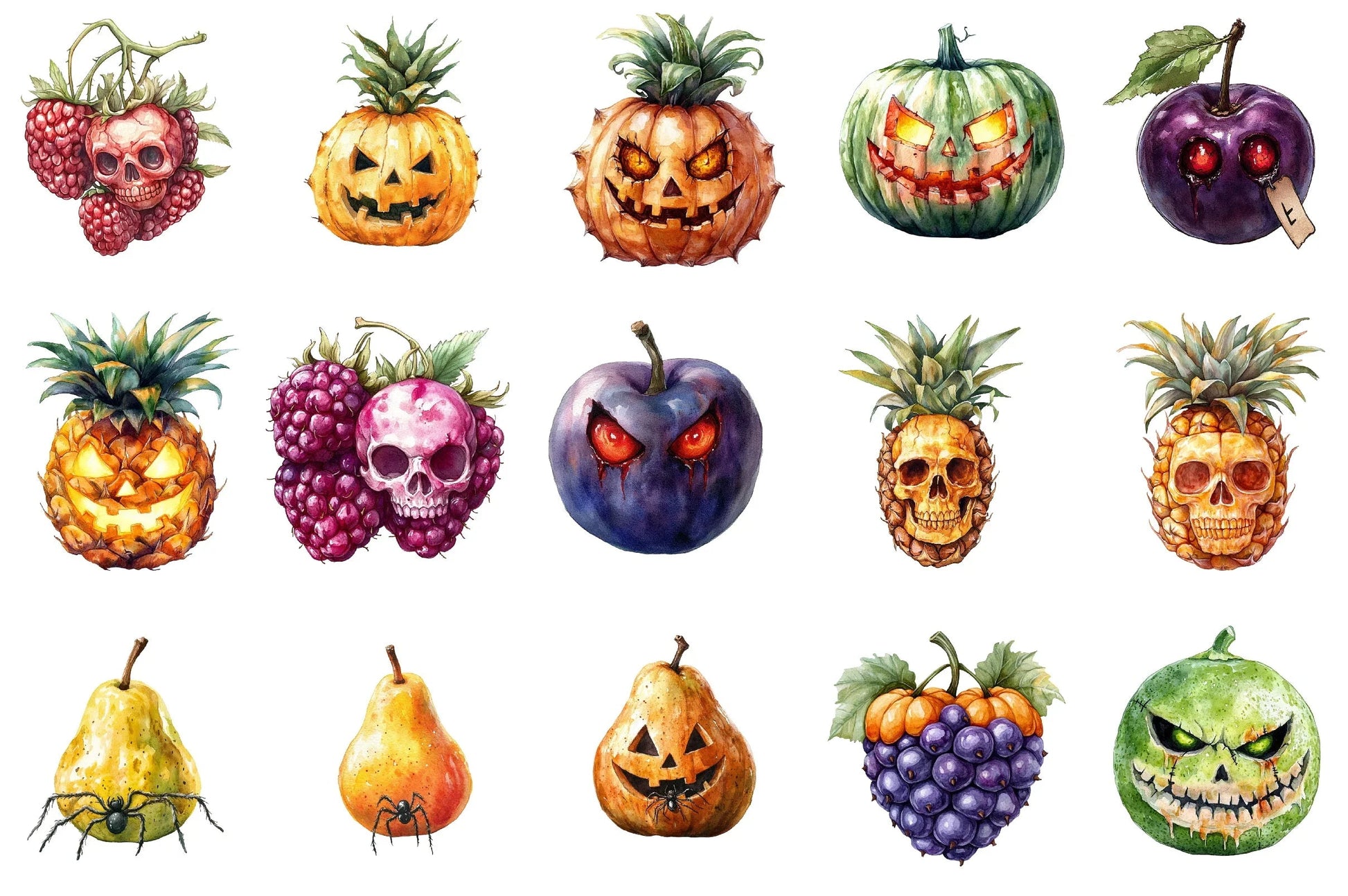 Halloween Fruit Mash-Up Clipart Bundle - CraftNest - Digital Crafting and Art