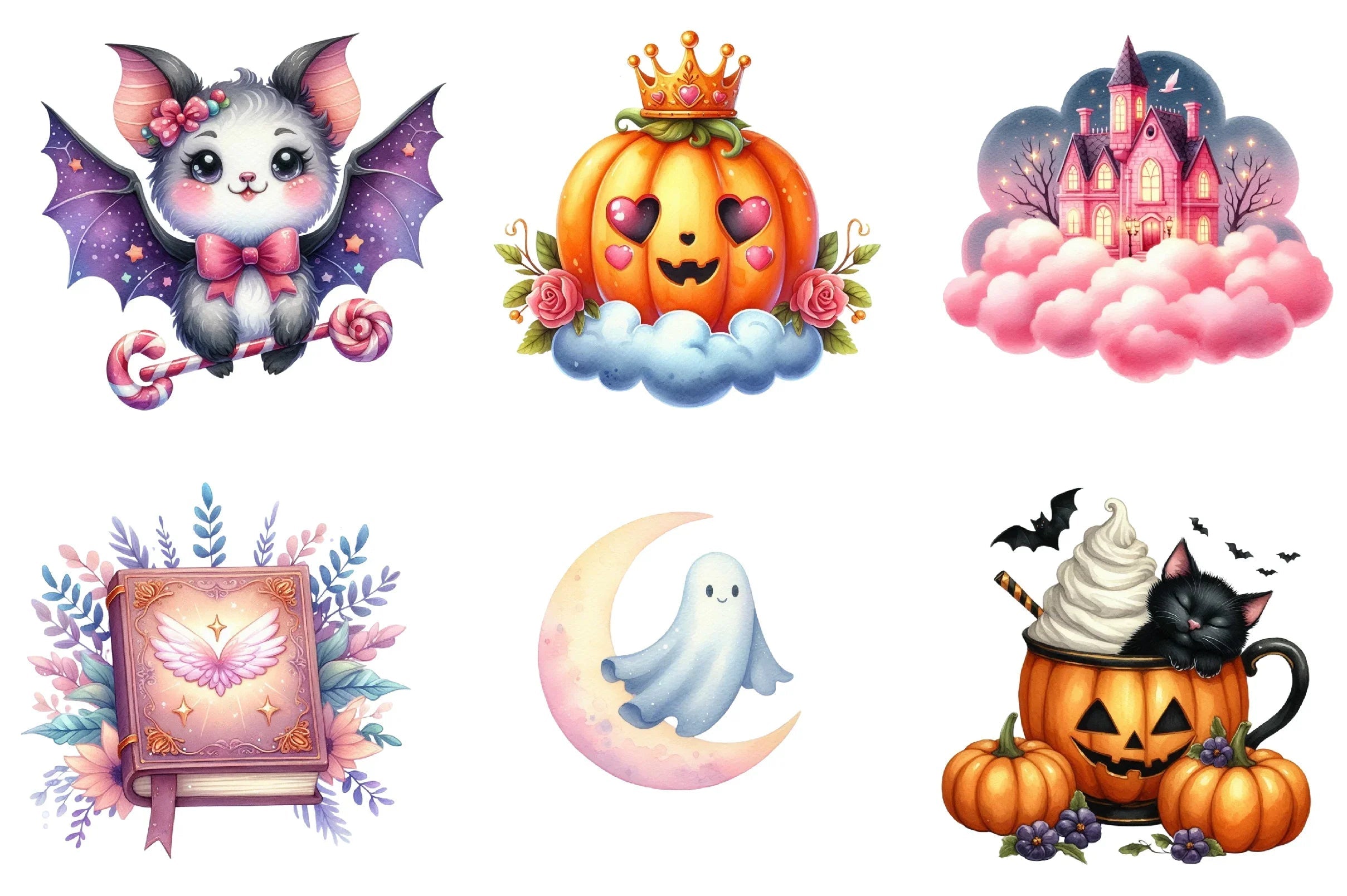 Dreamy Cute Halloween Clipart Bundle - CraftNest - Digital Crafting and Art