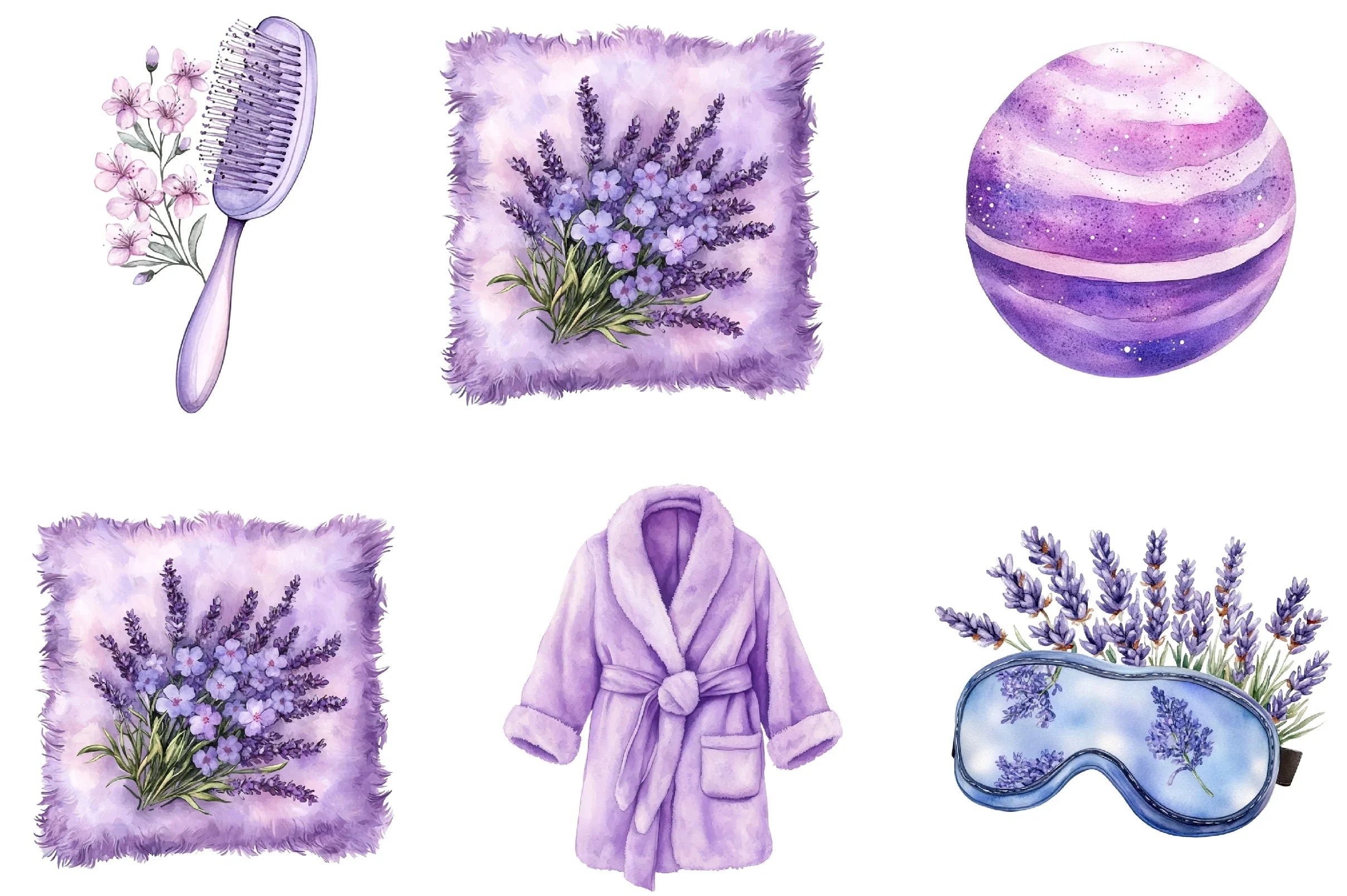 Lavender Pamper Time Clipart Bundle - CraftNest - Digital Crafting and Art