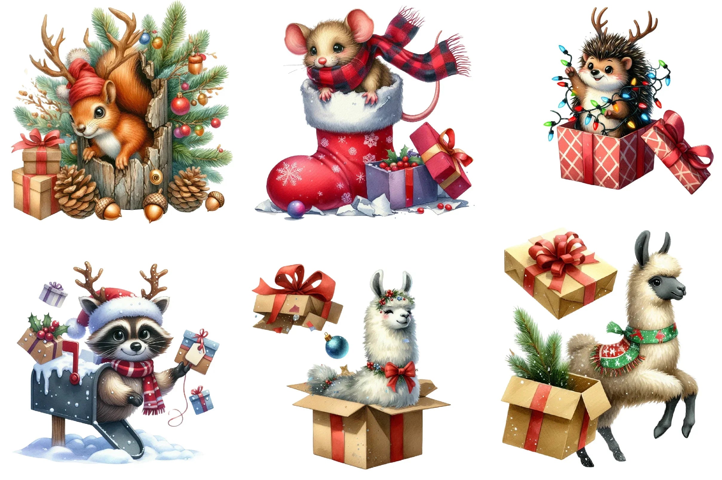 Christmas Animal Clipart Bundle - CraftNest - Digital Crafting and Art