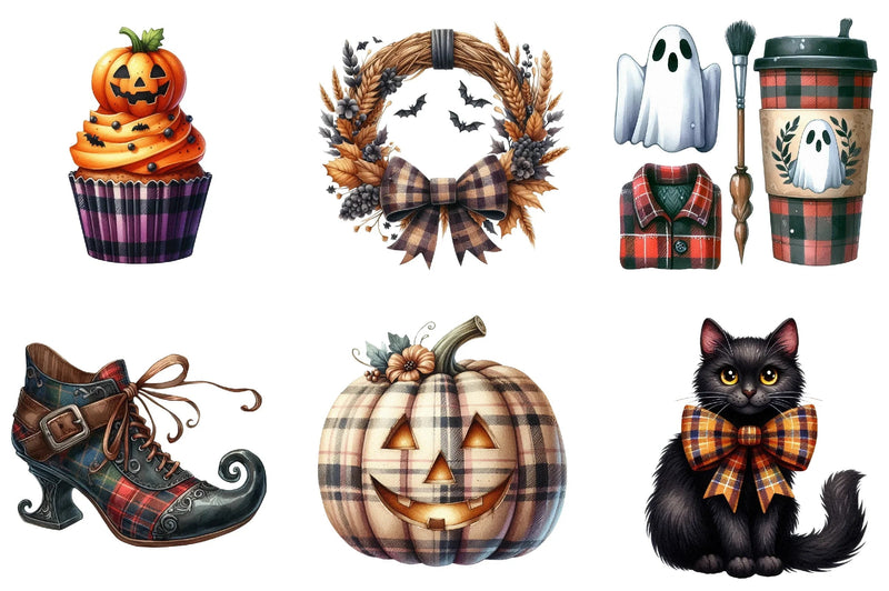 Halloween Autumn Plaid Clipart Bundle - CraftNest - Digital Crafting and Art
