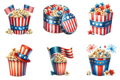4th of July Popcorn Clipart Bundle - CraftNest - Digital Crafting and Art