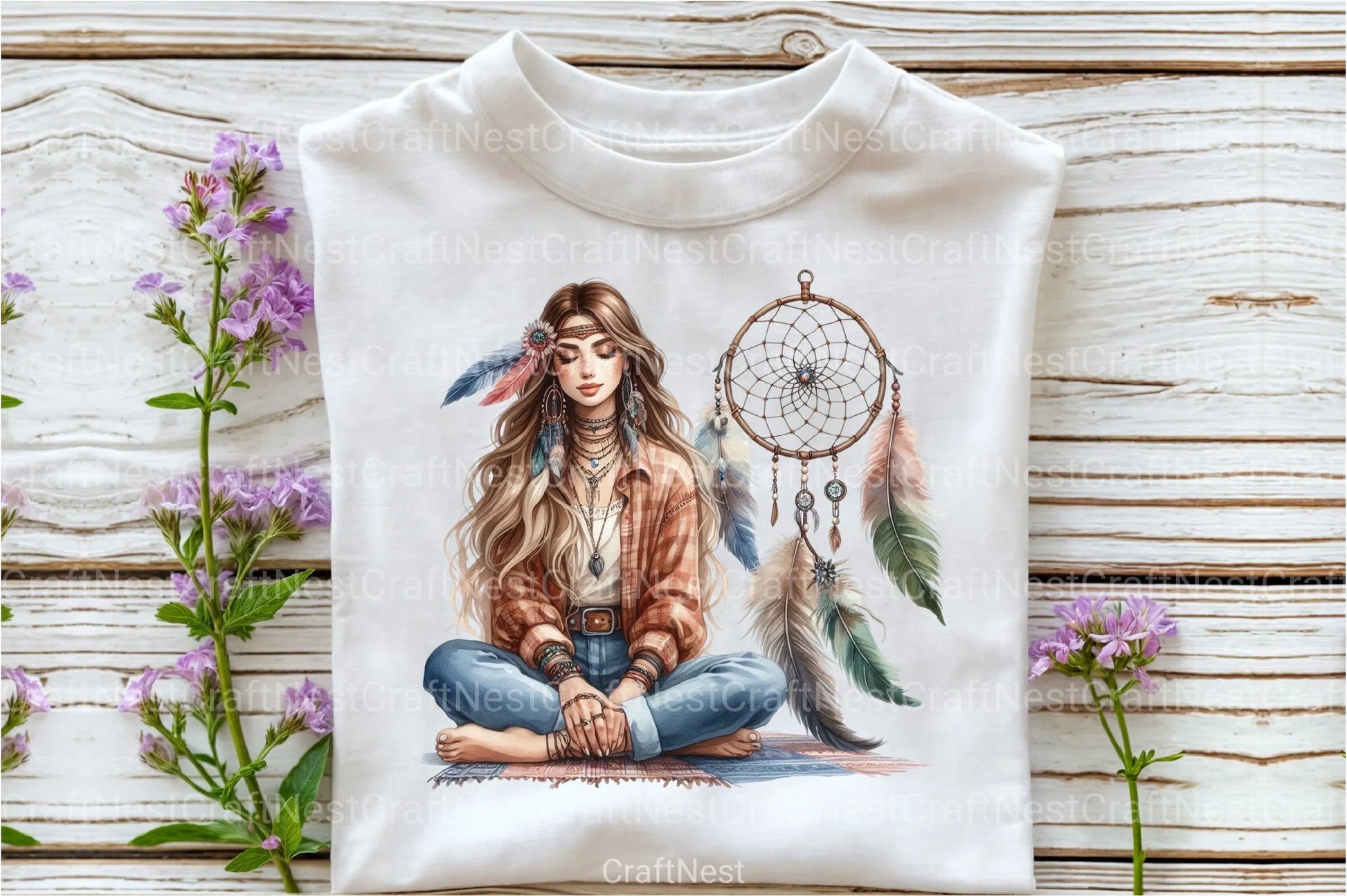 Tribal Boho Girl Clipart Bundle 10 - CraftNest - Digital Crafting and Art