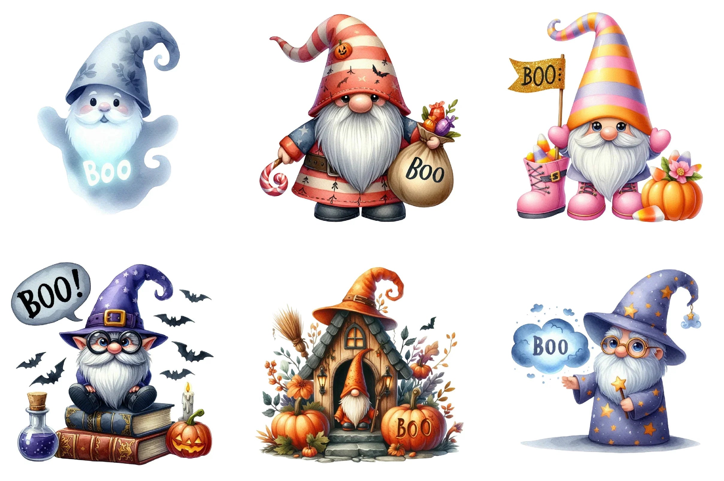 Halloween Gnome Spooky Boo Clipart Bundle - CraftNest - Digital Crafting and Art