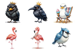Funny Grumpy Birds Clipart Bundle - CraftNest - Digital Crafting and Art
