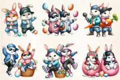 Hip Hop Couple Bunny Easter Clipart Bundle - CraftNest - Digital Crafting and Art