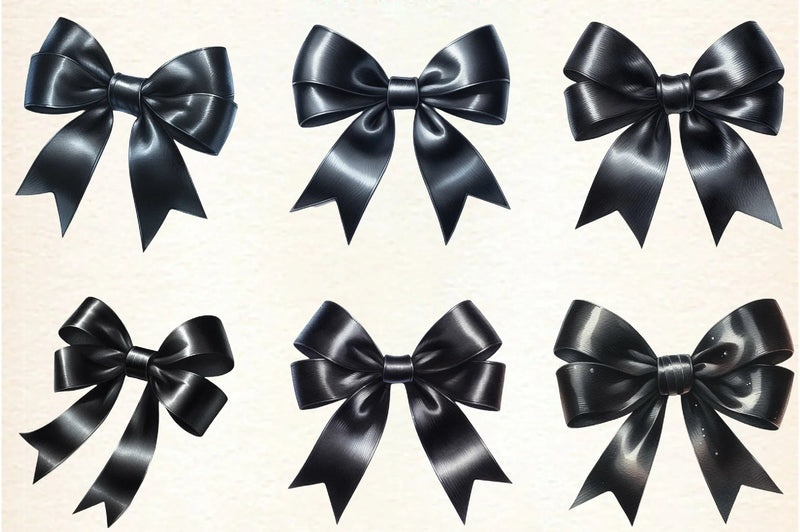 Black Bow Clipart Bundle - CraftNest - Digital Crafting and Art