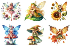 Fairy Clipart Bundle for Creative Projects - CraftNest - Digital Crafting and Art