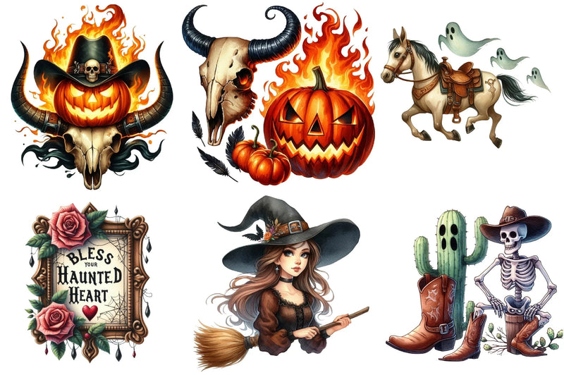 Western Halloween Quotes Clipart Bundle - CraftNest - Digital Crafting and Art