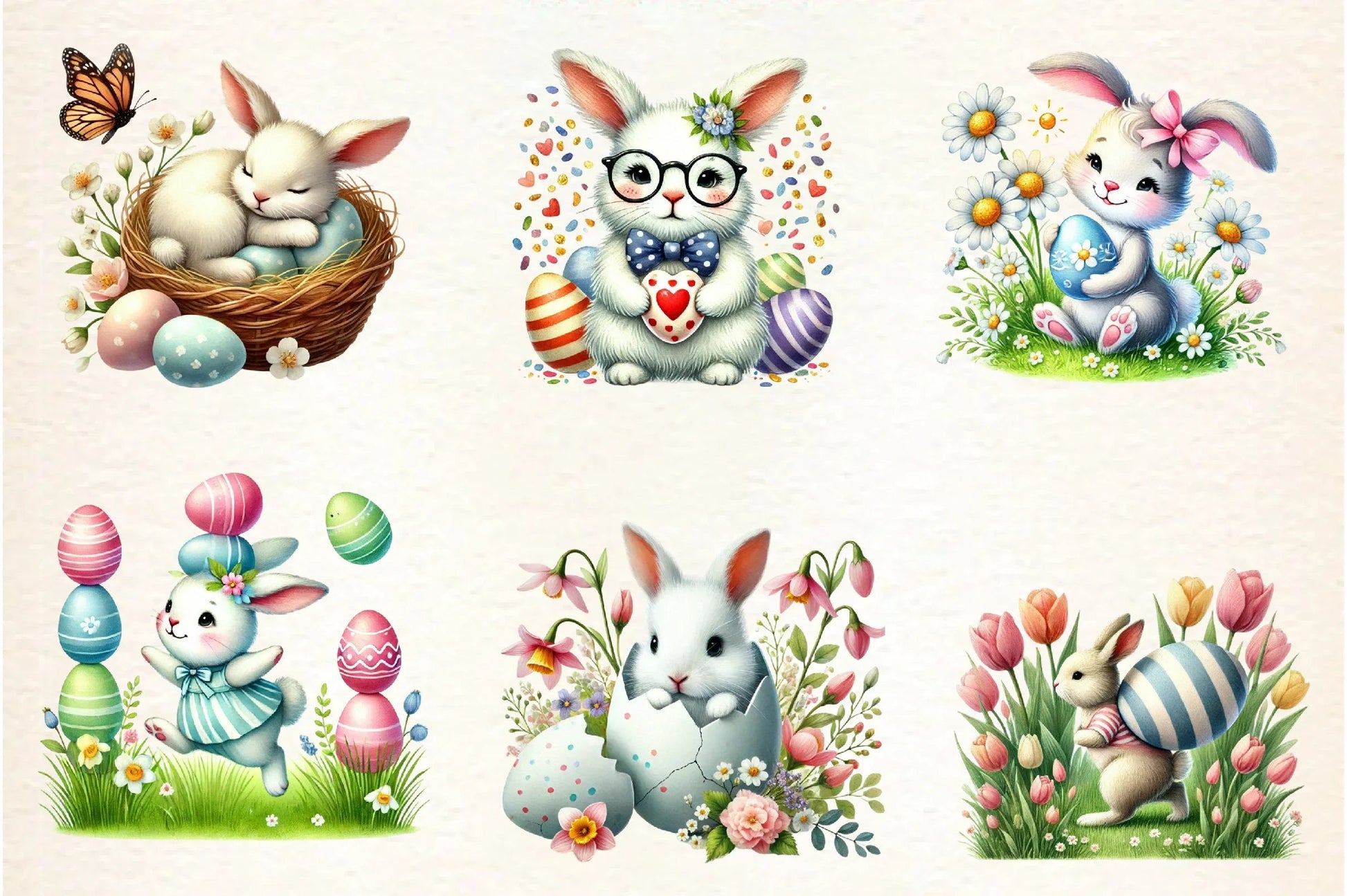 Easter Bunny Clipart Bundle - CraftNest - Digital Crafting and Art