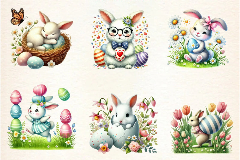 Easter Bunny Clipart Bundle - CraftNest - Digital Crafting and Art