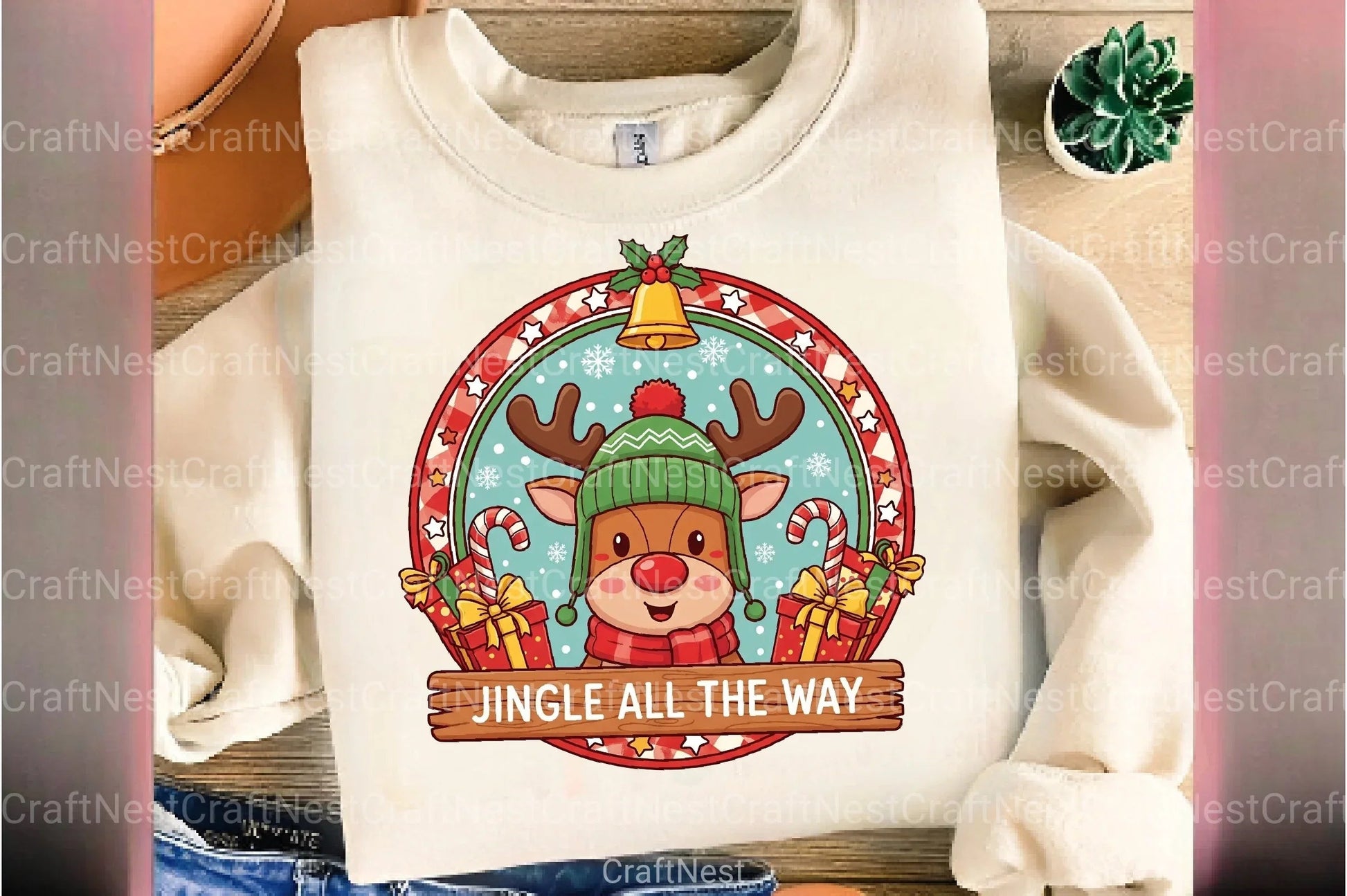 Christmas Reindeer Sign Clipart Bundle - CraftNest - Digital Crafting and Art