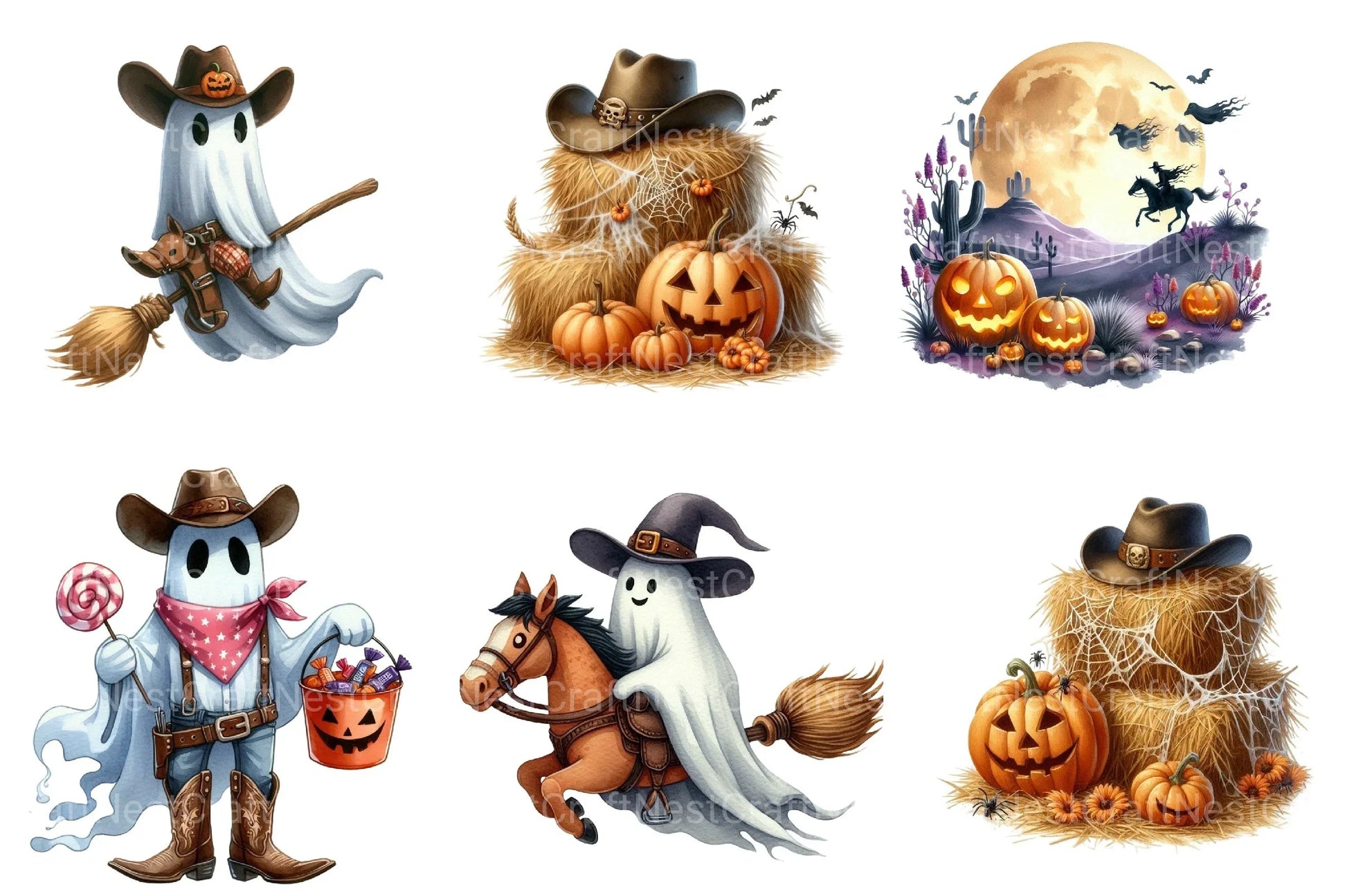 Halloween Western Clipart Bundle - CraftNest - Digital Crafting and Art