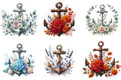 Anchor and Flower Clipart Bundle - CraftNest - Digital Crafting and Art