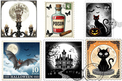 Halloween Postage Stamp Clipart Bundle - CraftNest - Digital Crafting and Art