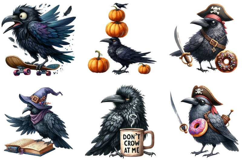 Funny Ravens Clipart Bundle - CraftNest - Digital Crafting and Art