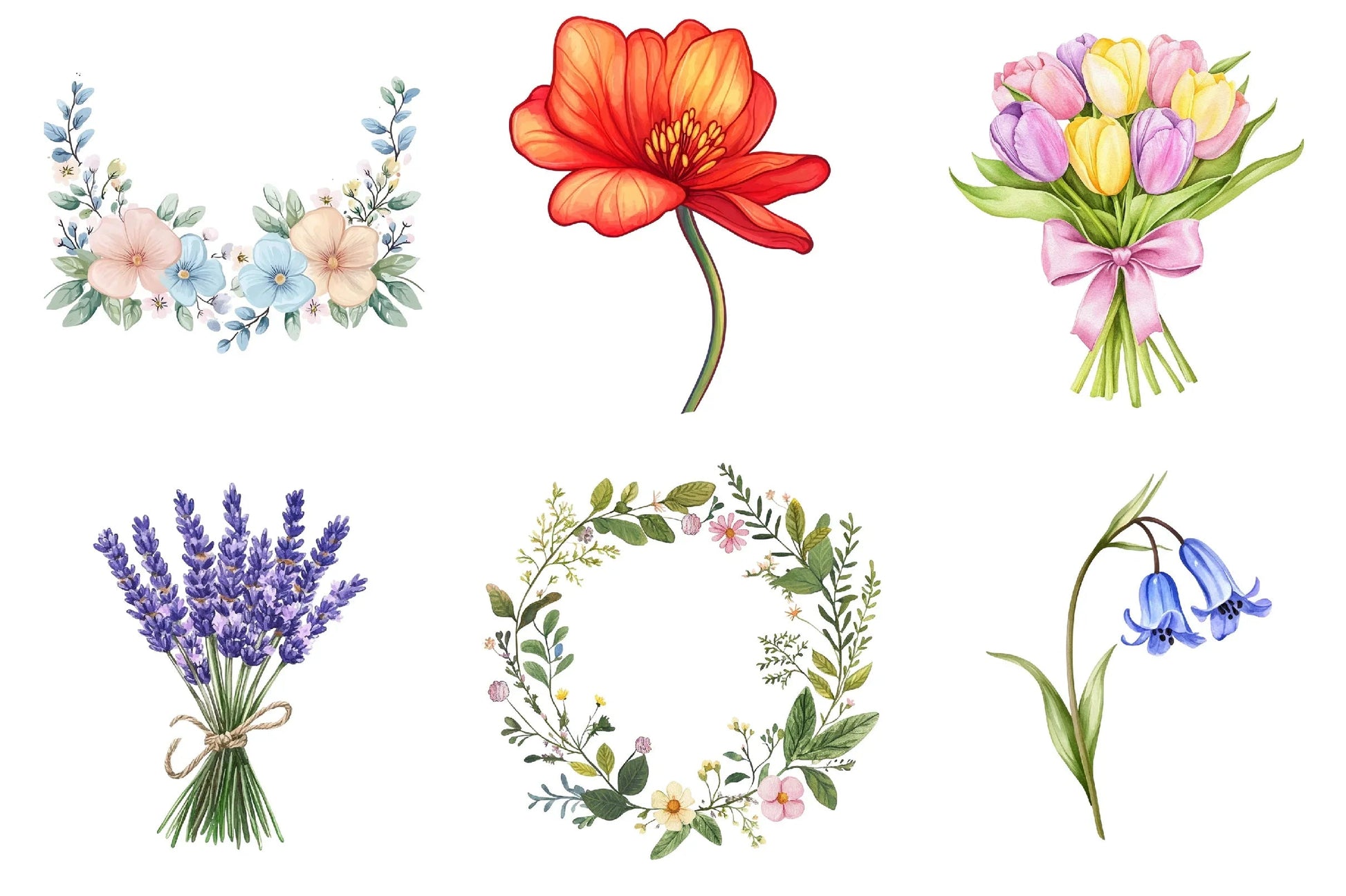 Spring Flowers Clipart Bundle - CraftNest - Digital Crafting and Art