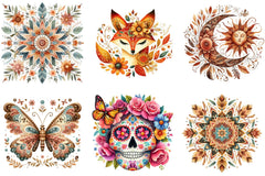 Folk Motifs Summer Clipart Bundle - CraftNest - Digital Crafting and Art