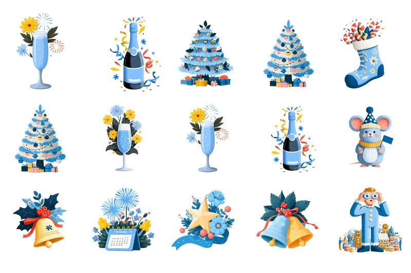 Christmas & New Year Clipart Bundle - CraftNest - Digital Crafting and Art