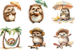 Summer Hedgehog Clipart Bundle - CraftNest - Digital Crafting and Art