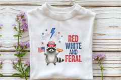 Red White and Feral: 4th of July Raccoon Clipart Bundle - CraftNest - Digital Crafting and Art