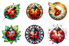 Stained Glass Ladybug Clipart Bundle - CraftNest - Digital Crafting and Art