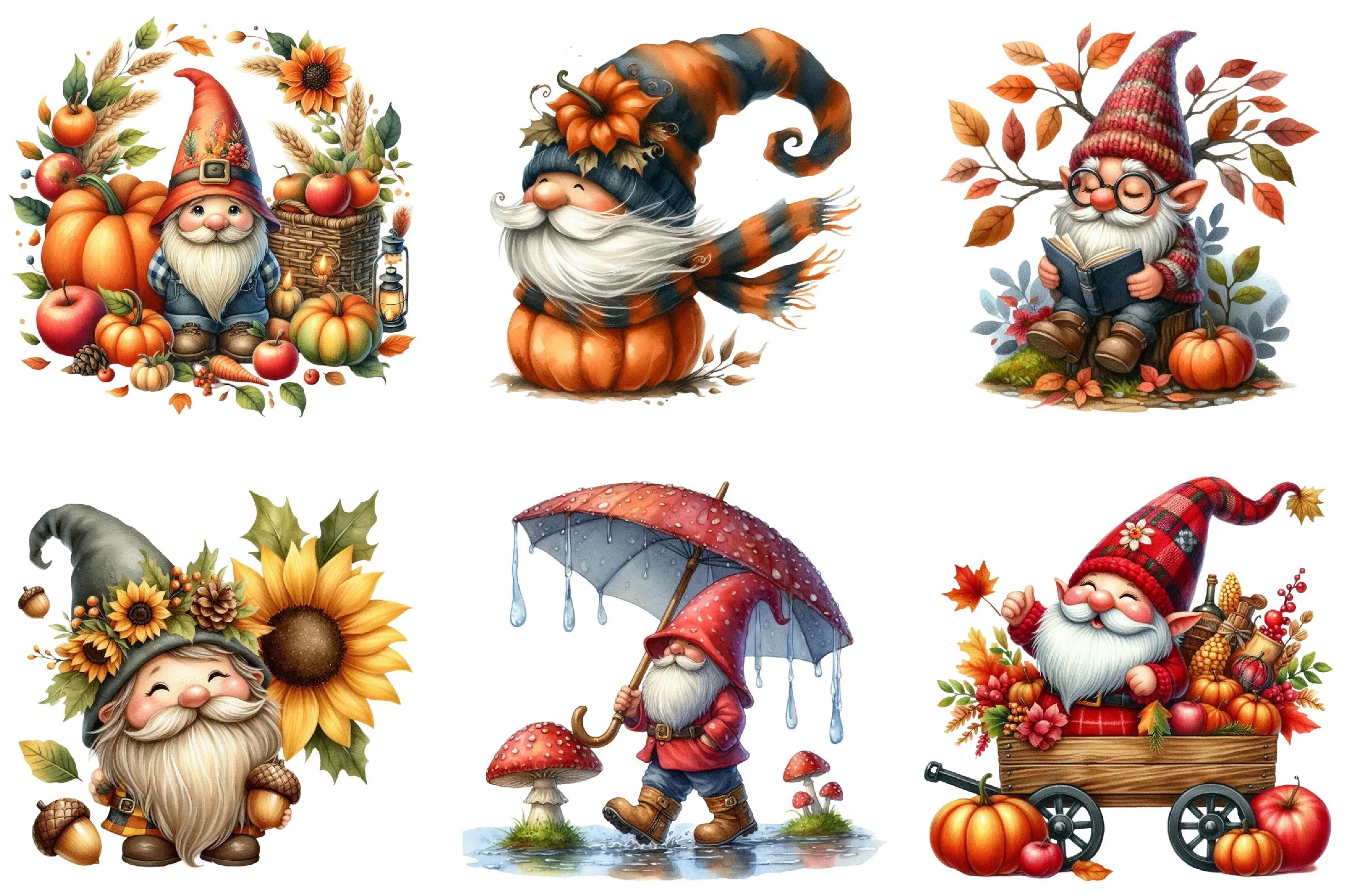 Autumn Gnome Clipart Bundle - CraftNest - Digital Crafting and Art