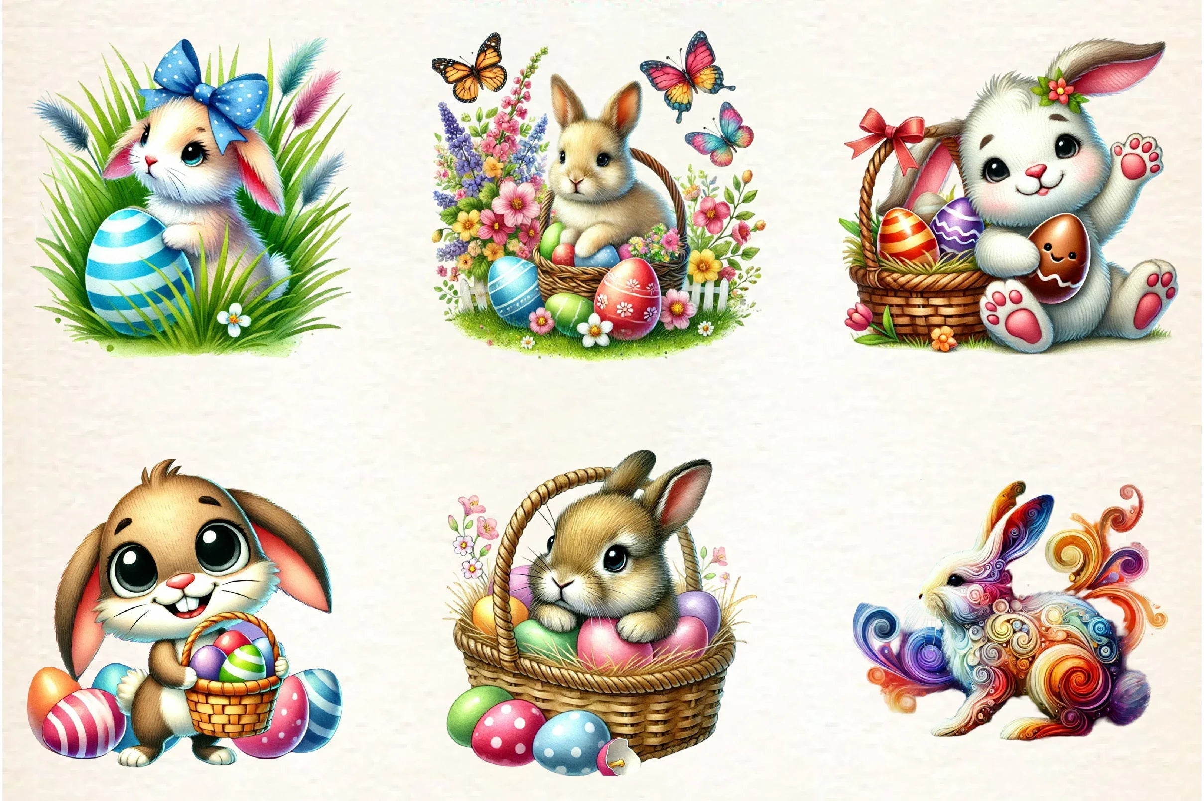 Easter Bunny Clipart Bundle - CraftNest - Digital Crafting and Art