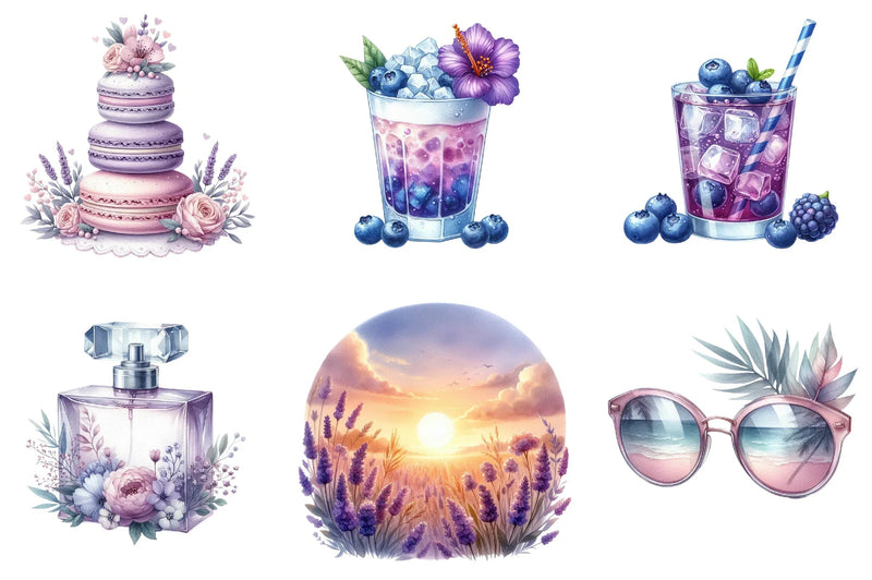 Purple Summer Clipart Bundle - CraftNest - Digital Crafting and Art