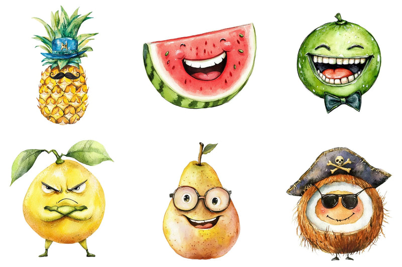 Funny Fruit Clipart Bundle - CraftNest - Digital Crafting and Art