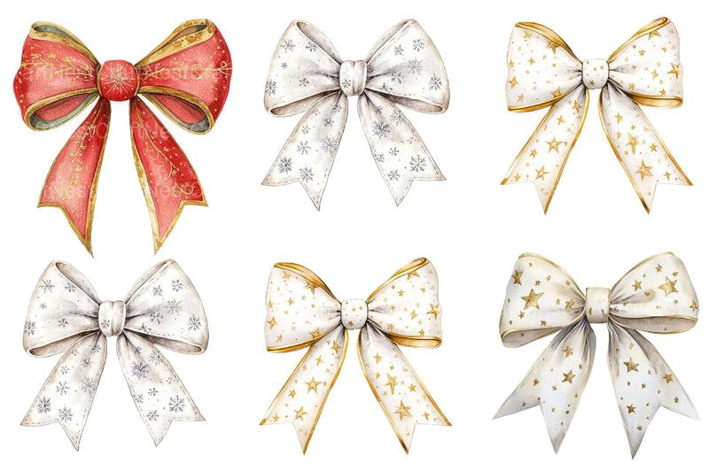 Christmas Coquette Bows Clipart Bundle - CraftNest - Digital Crafting and Art