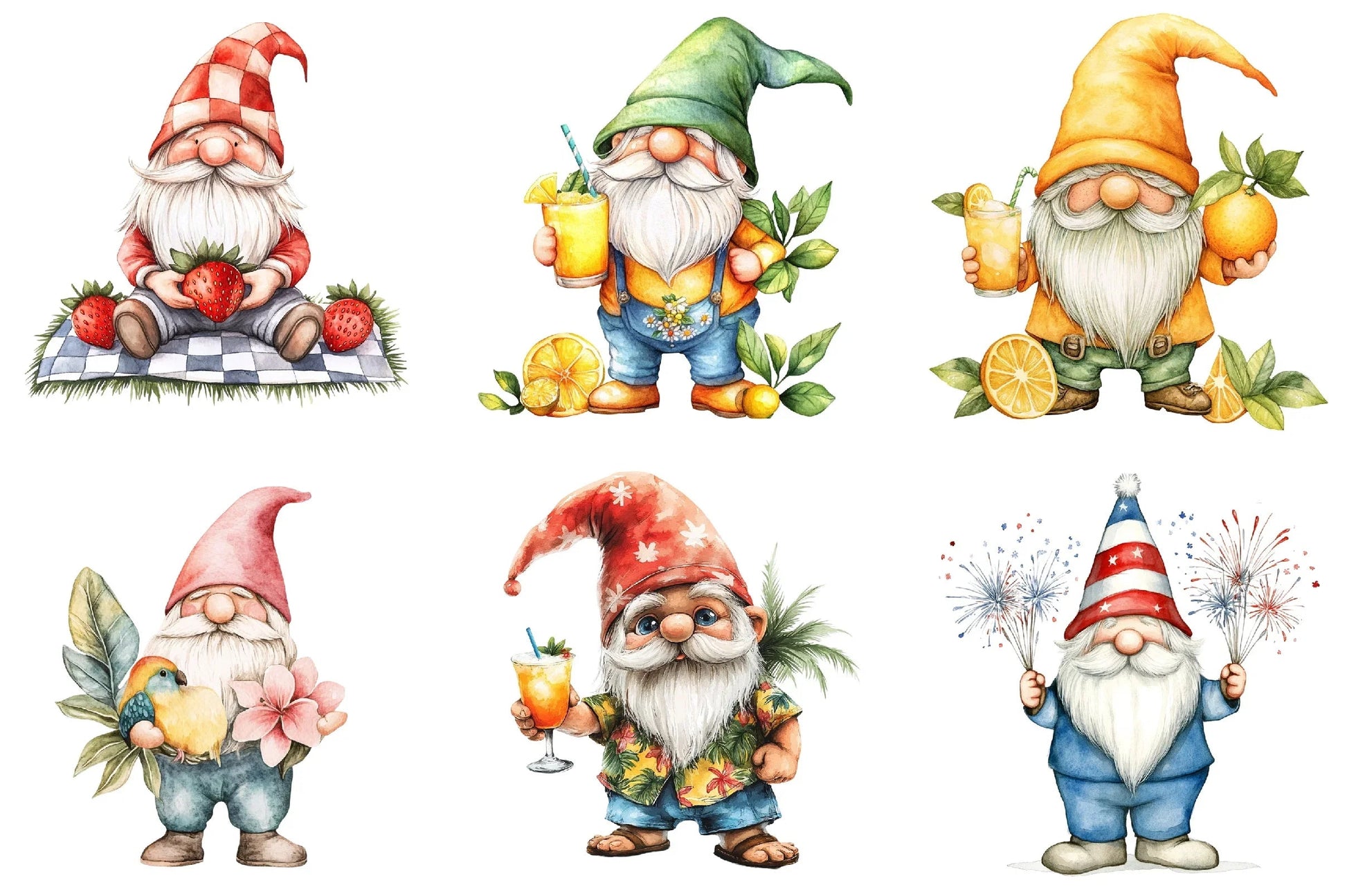 Summer Gnome Clipart Bundle - CraftNest - Digital Crafting and Art