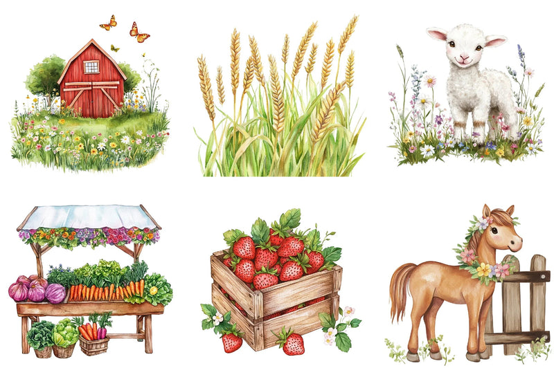 Spring Farm Clipart Bundle - CraftNest - Digital Crafting and Art