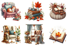 Fall Reading Nook Clipart Bundle - CraftNest - Digital Crafting and Art