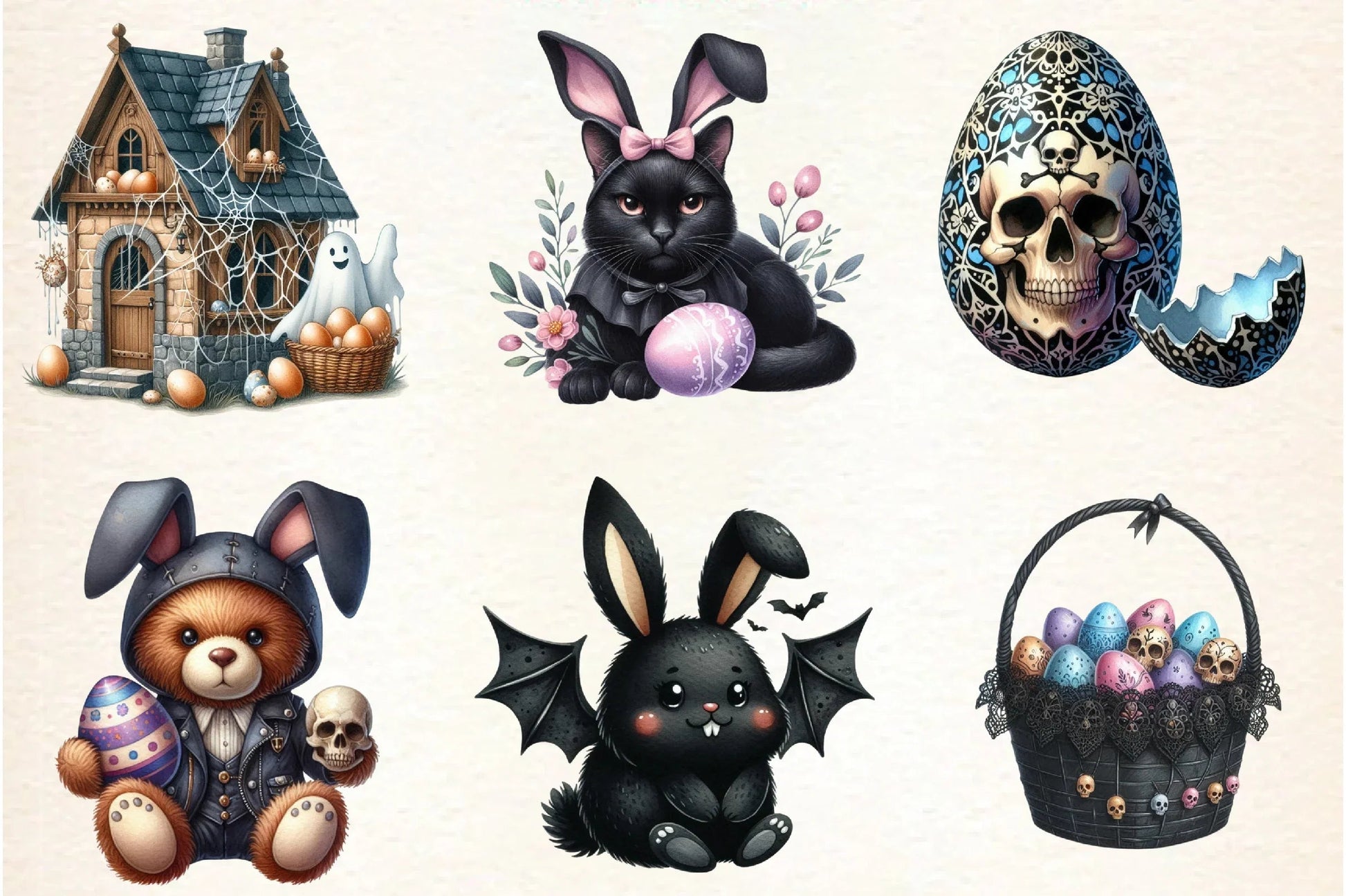 Funny Gothic Easter Clipart Bundle - CraftNest - Digital Crafting and Art
