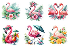 Summer Flamingo Clipart Bundle - CraftNest - Digital Crafting and Art