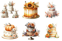 Autumn Wedding Cake Clipart Bundle 77 - CraftNest - Digital Crafting and Art