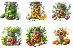 Vegetables Jarful Joy Clipart Bundle - CraftNest - Digital Crafting and Art