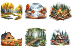 Autumn Landscapes Clipart Bundle - CraftNest - Digital Crafting and Art