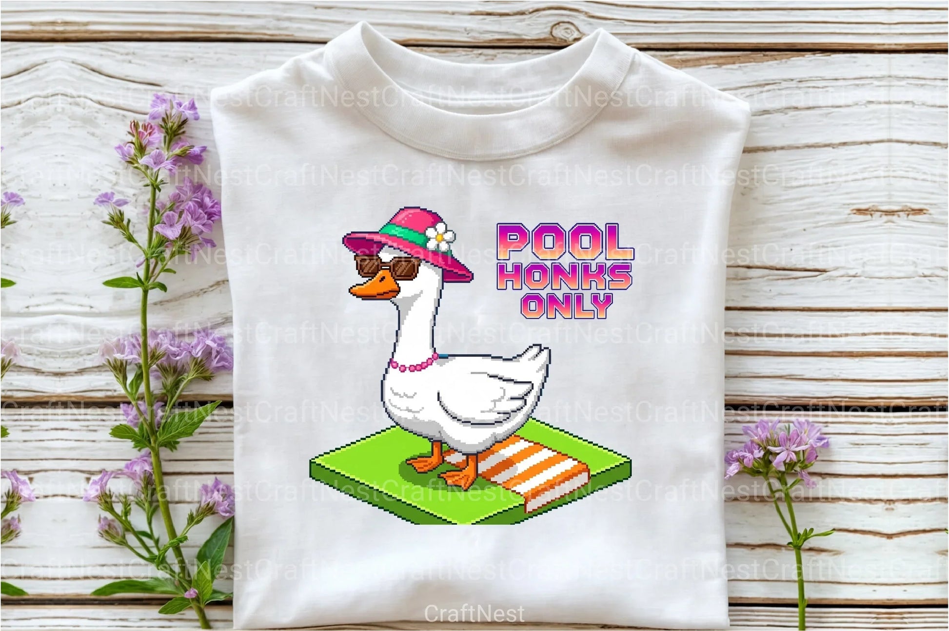 Blocky Style Funny Summer Goose Clipart Bundle 5 - CraftNest - Digital Crafting and Art