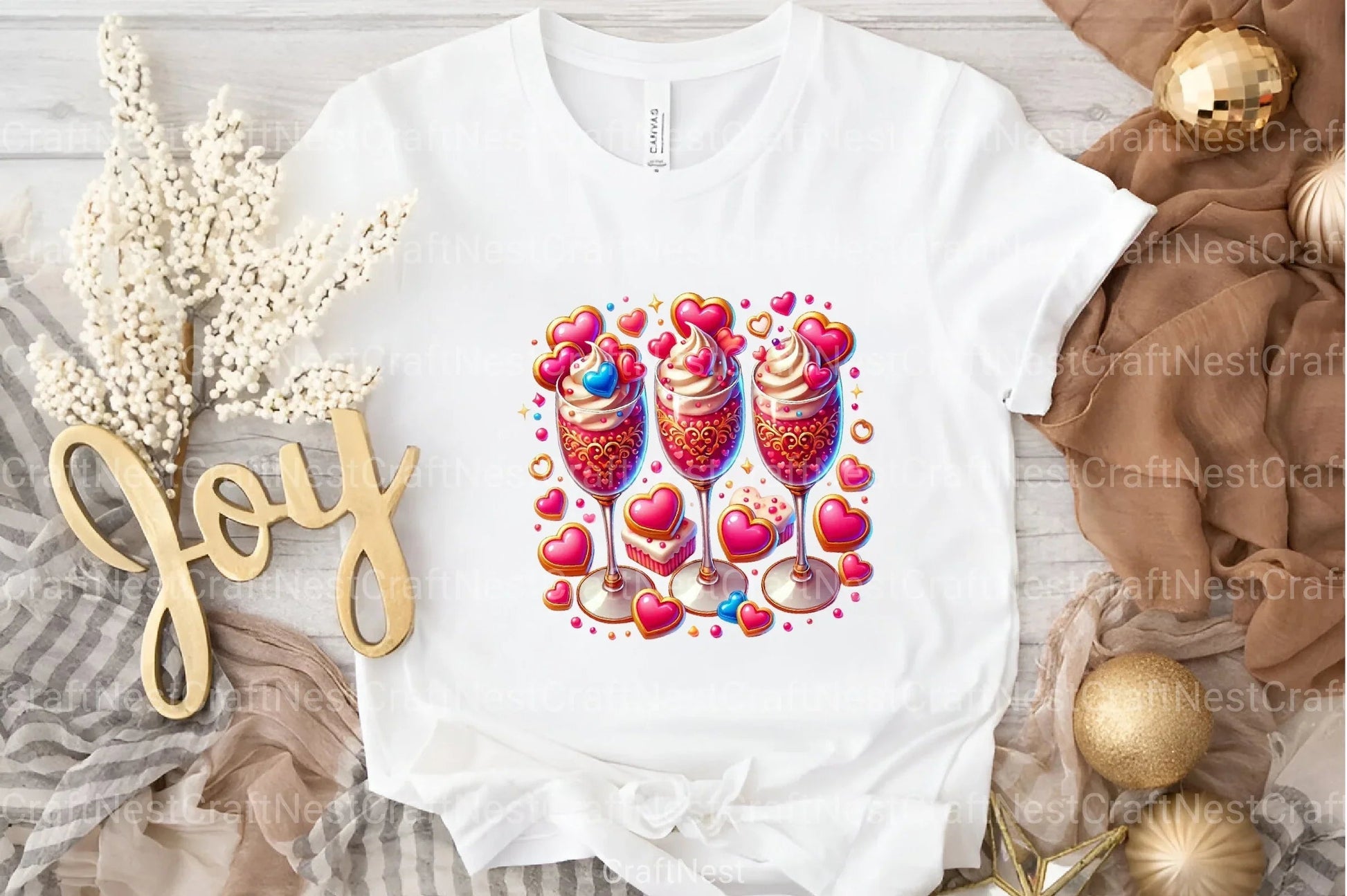 Valentine Wine and Cupcake Clipart Bundle - CraftNest - Digital Crafting and Art
