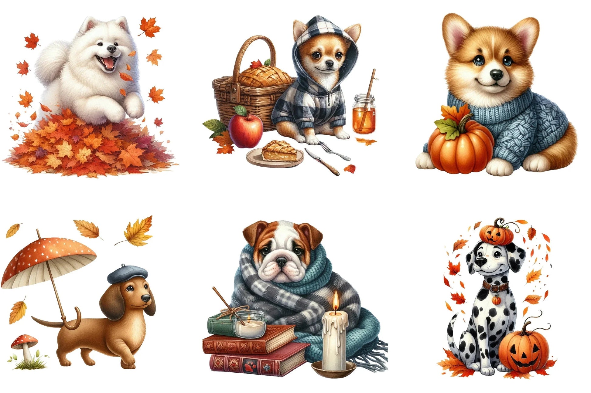 Autumn Dog Clipart Bundle - CraftNest - Digital Crafting and Art