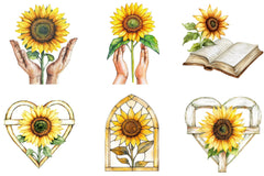 Sunflower Christian Clipart Bundle - CraftNest - Digital Crafting and Art