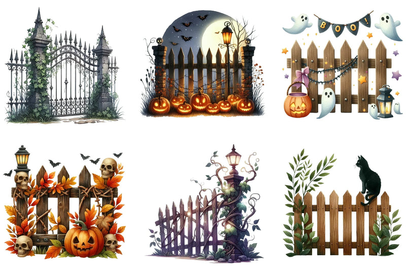 Halloween Fence Clipart Bundle - CraftNest - Digital Crafting and Art