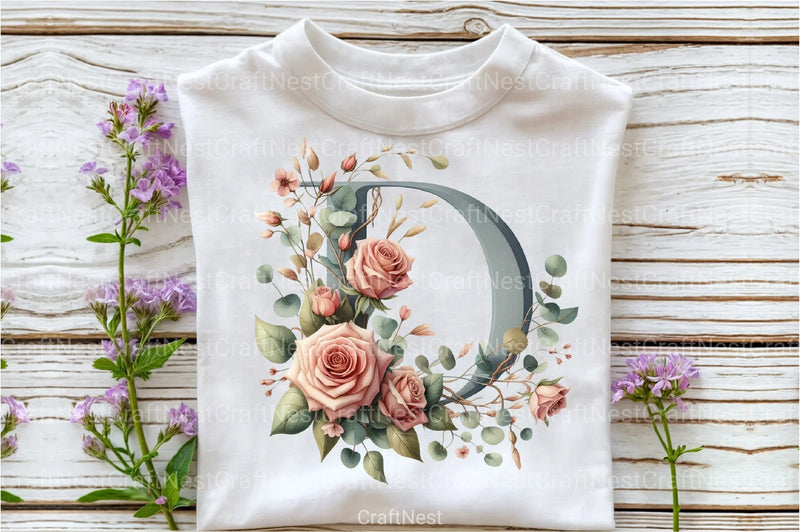 Floral Alphabet Clipart Bundle 24 - CraftNest - Digital Crafting and Art