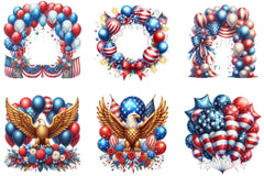 Memorial Day Balloon Arch Clipart Bundle - CraftNest - Digital Crafting and Art
