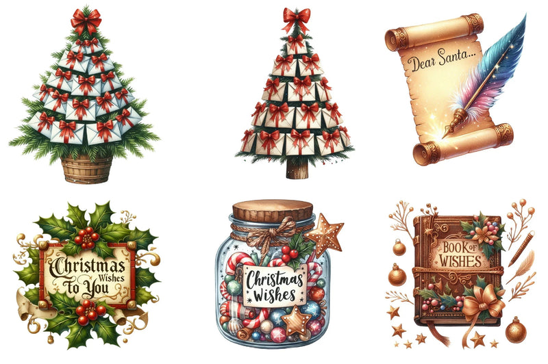 Christmas Wishes Clipart Bundle - CraftNest - Digital Crafting and Art