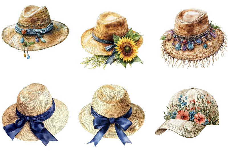 Summer Hat Clipart Bundle - CraftNest - Digital Crafting and Art