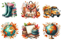 Autumn Back to School Design Clipart Bundle - CraftNest - Digital Crafting and Art