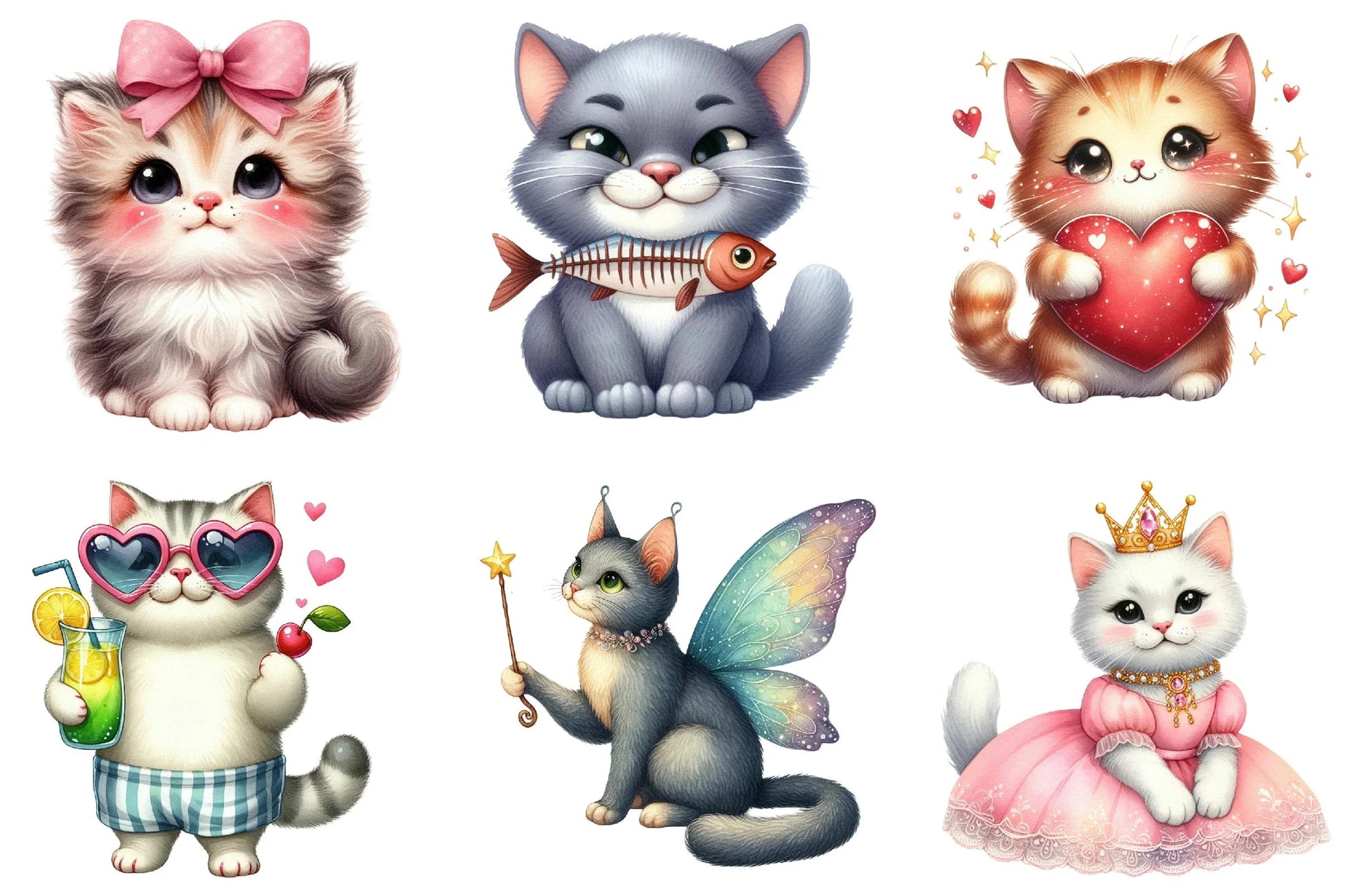 Cute Cat Clipart Bundle - CraftNest - Digital Crafting and Art